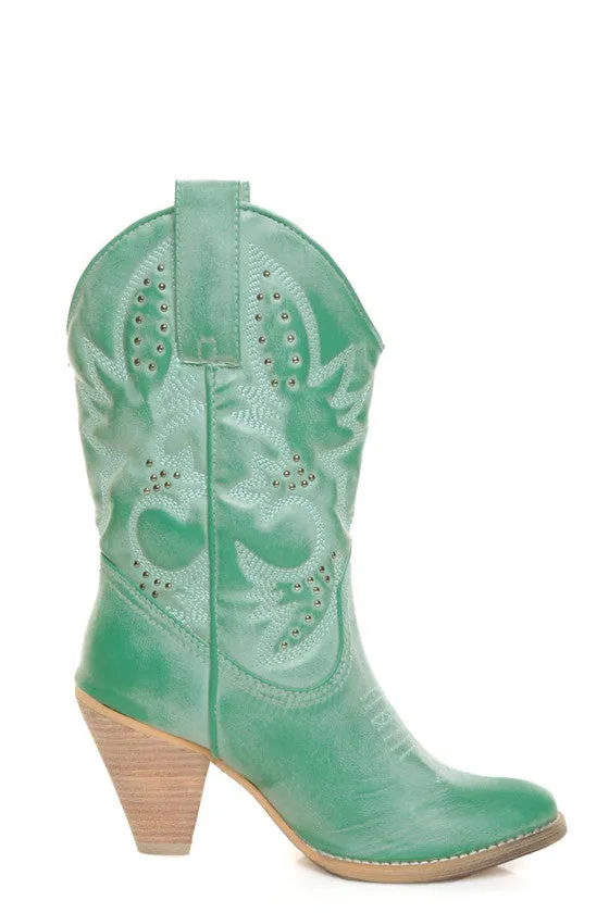 Very Volatile | Denver Cowgirl Boot Aqua Blue