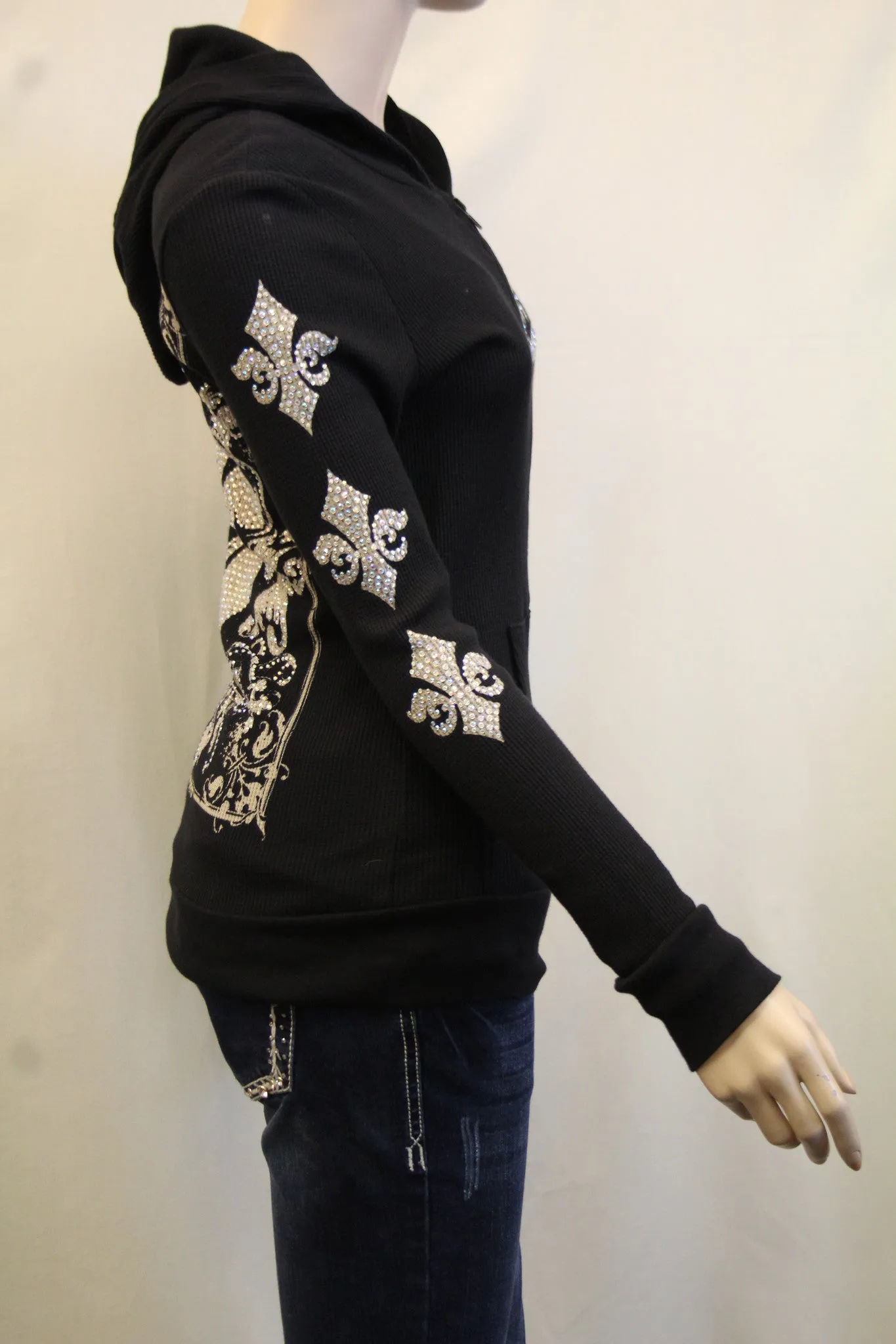 Vocal | Embellished Long Sleeve Jacket with Fleur De Lis