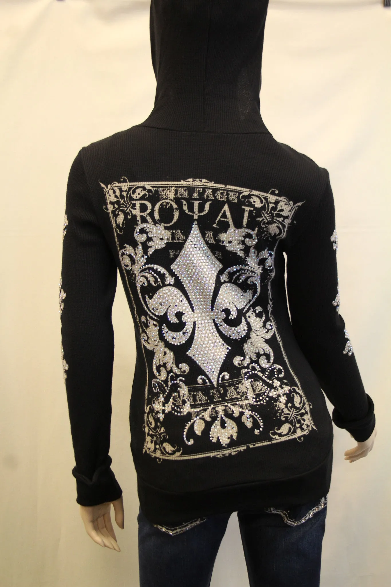 Vocal | Embellished Long Sleeve Jacket with Fleur De Lis