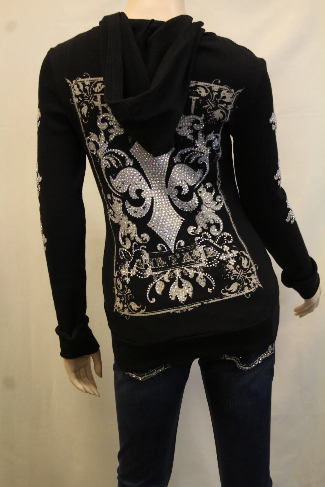 Vocal | Embellished Long Sleeve Jacket with Fleur De Lis