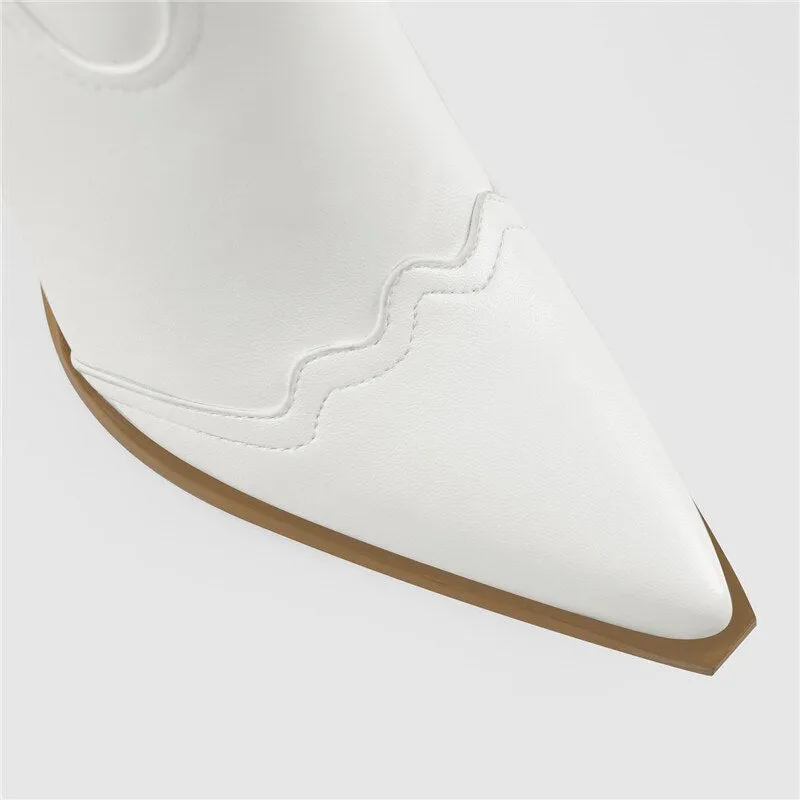 Women Pointed Toe Mid-Calf Boot Strange Style