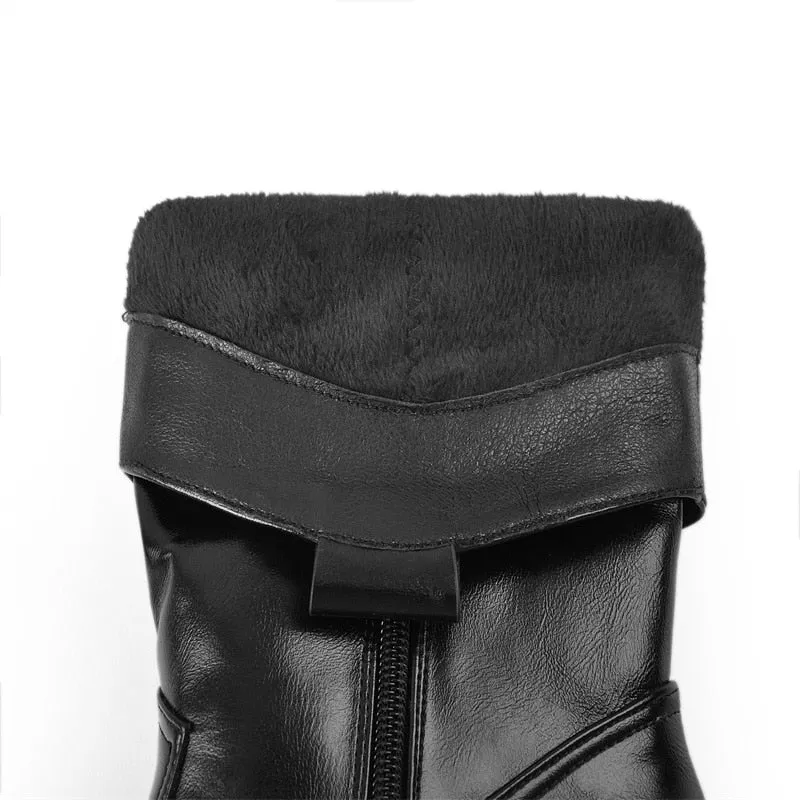Women Pointed Toe Mid-Calf Boot Strange Style
