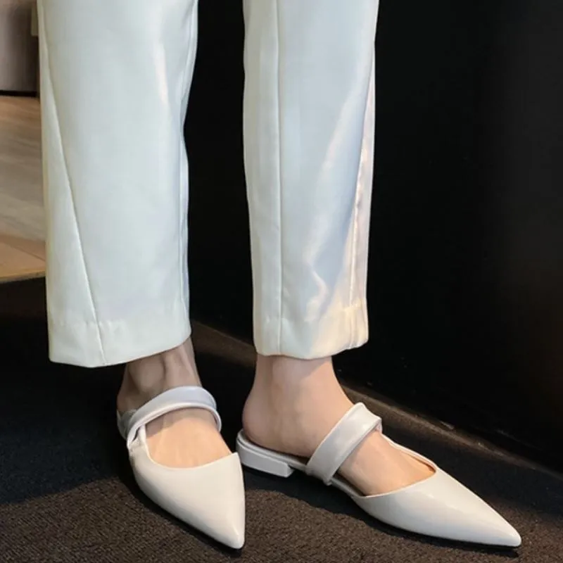 Women Sandals Real Leather Pointed Toe