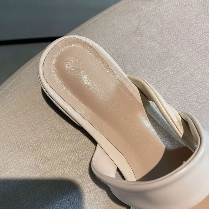 Women Sandals Real Leather Pointed Toe