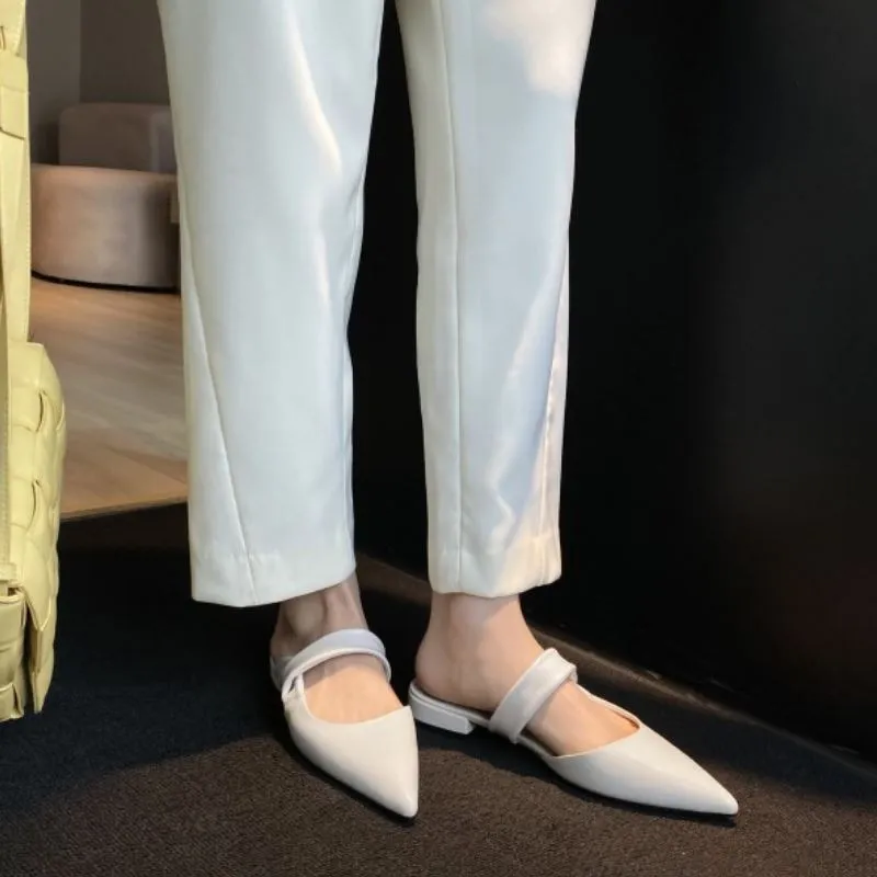 Women Sandals Real Leather Pointed Toe