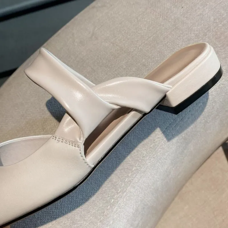 Women Sandals Real Leather Pointed Toe