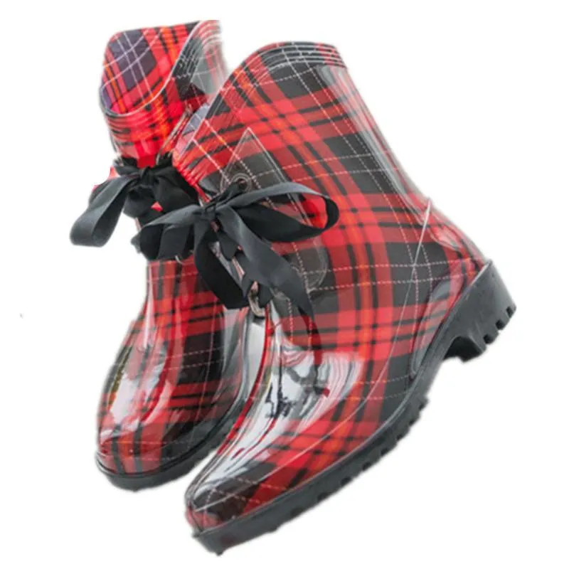 Women's Fashion Rubber Rain Flat Boots