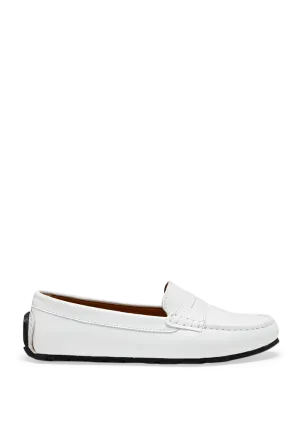 Women's Tyre Sole White Penny Loafers