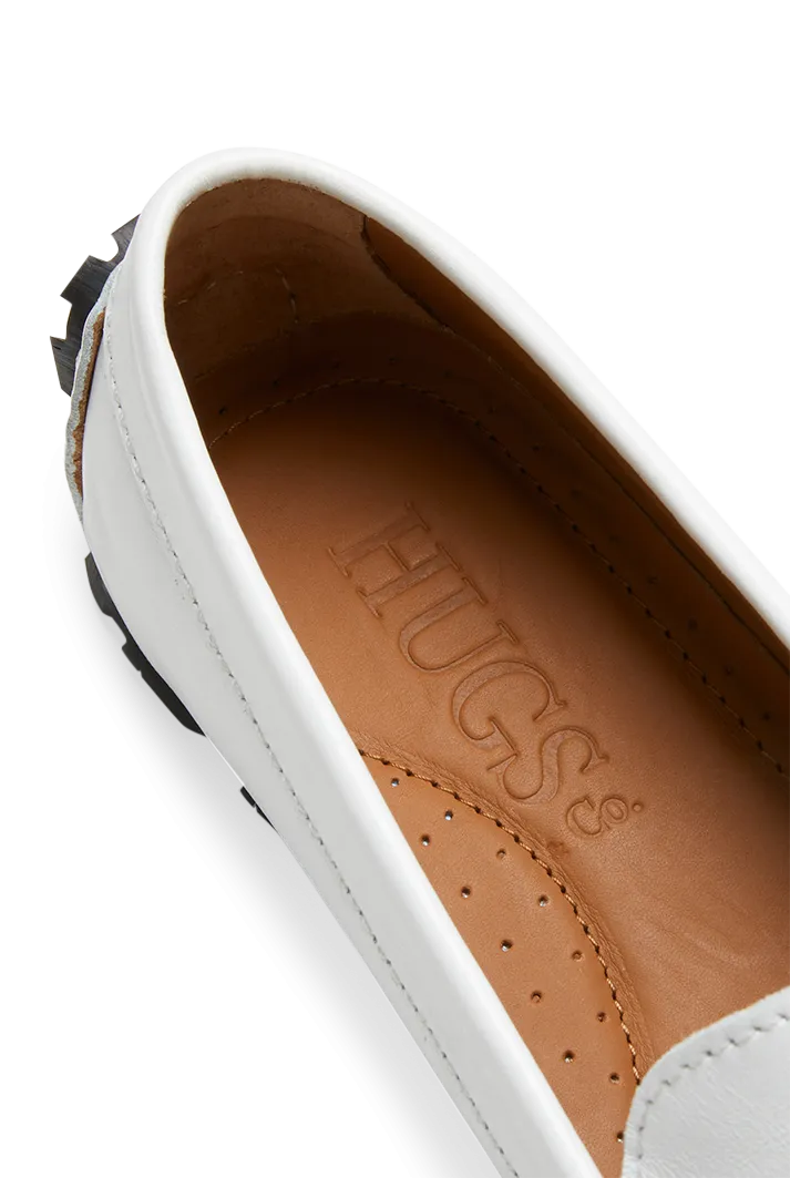 Women's Tyre Sole White Penny Loafers