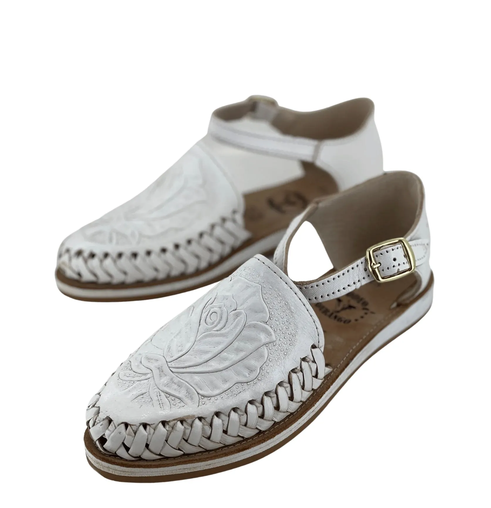 Women’s White Flower Ankle Bracelet Sandals
